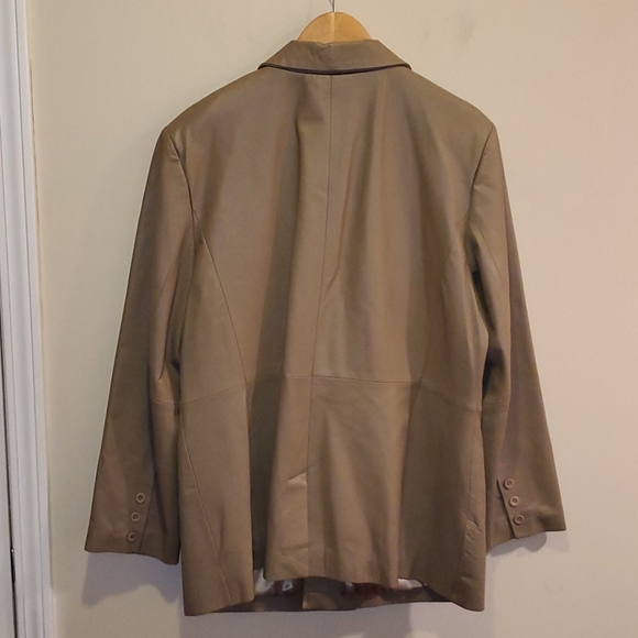 Jerry Lewis Mens Tan Leather Jacket - Picture 3 of 3